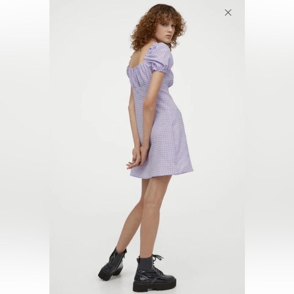 H&M Short A-line, Button Front Puff Sleeve Dress - Picture 3 of 3